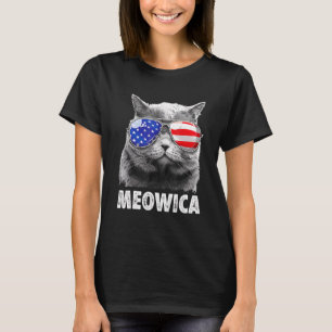 Katze 4. Juli Meowica Merica Men Usa American F T-Shirt