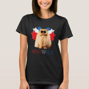 Katze 4. Juli Meowica Merica Men Usa American Fl T-Shirt