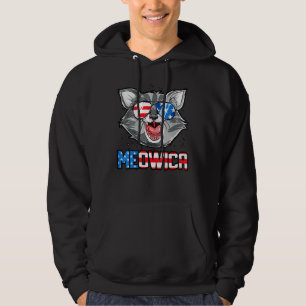 Katze 4. Juli Meowica Merica USA Amerikanische Fla Hoodie