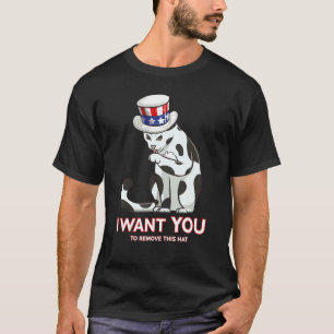 Katze 4. Juli Onkel Sam Hut USA Katze T-Shirt