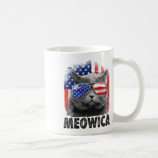 Katze 4. Juli-Shirts Meowica Merica Männer USA Ame Kaffeetasse