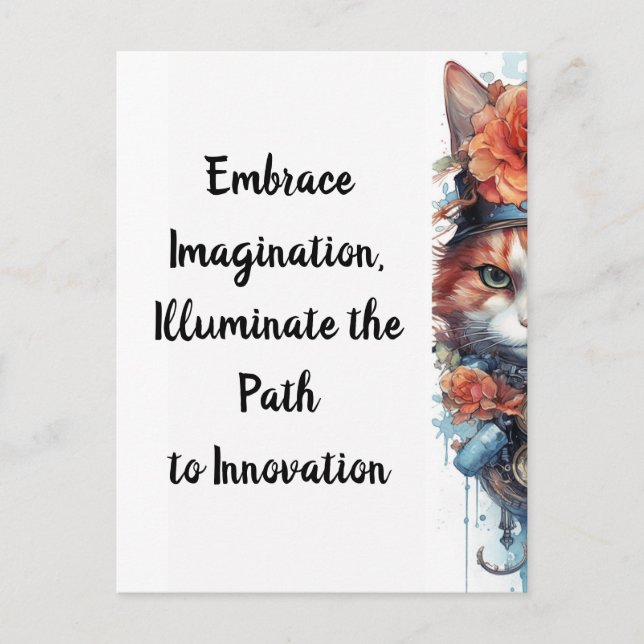 Katze 4 Kitten mit Rose Aquarell Postkarte (Vorderseite)