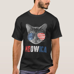 Katze 4th July Meowica Merica Men USA American Fl T-Shirt