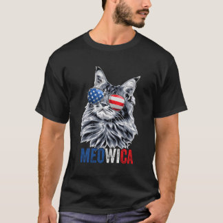 Katze 4th July Meowica Sonnenbrille Amerikanische T-Shirt