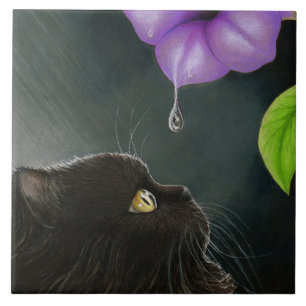 Katze 514 Schwarzpersisch Fliese