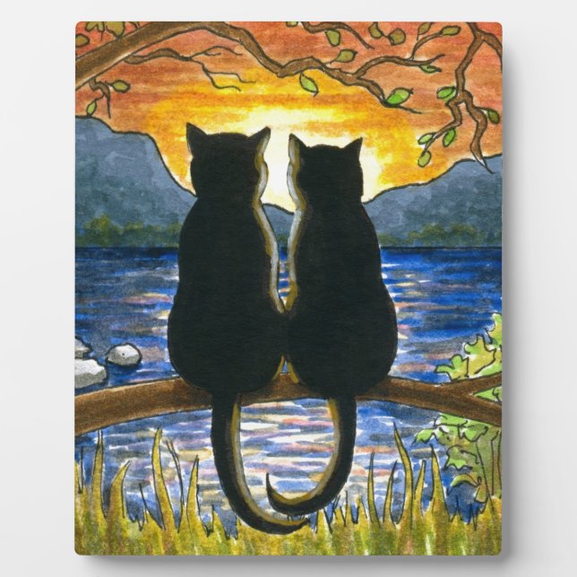 Katze 582 schwarze Katzen Fotoplatte (Vorderseite)