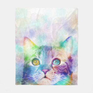 Katze 663 Multicolorkatze Fleecedecke