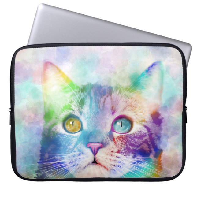 Katze 663 Multicolorkatze Laptopschutzhülle (Vorderseite)