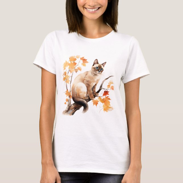 Katze 6 im Herbst T - Shirt (Vorderseite)