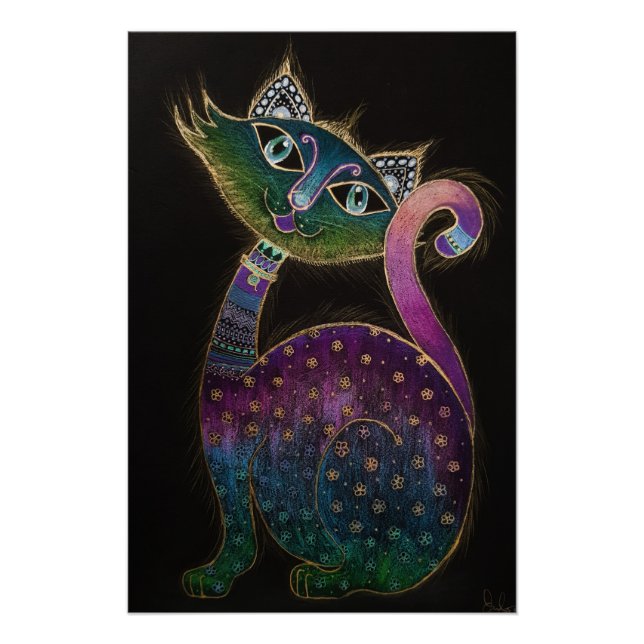 Katze 7 - Glück nein 7 Poster (Vorderseite)
