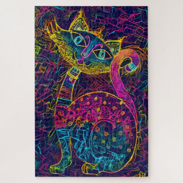Katze 7 - Glücksfall 7 Puzzle (Vertikal)