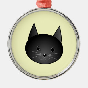 Katze. Adorable schwarze Kitty. Ornament Aus Metall