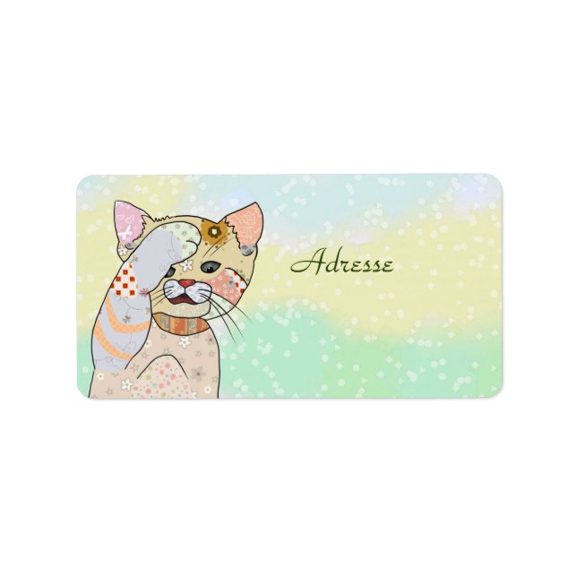 Katze Adressaufkleber (Vorne)
