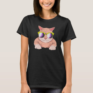 Katze Agender Lgbt Nonbinary Flag Coole Sonnenbril T-Shirt