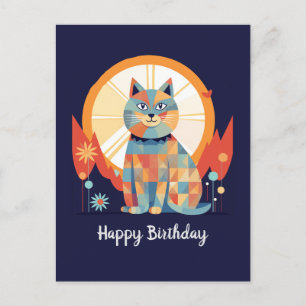 Katze Alles Gute zum Geburtstag Postkarte