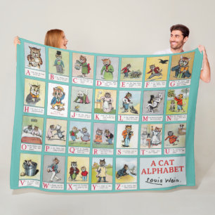 Katze Alphabet, Louis Wain Fleecedecke