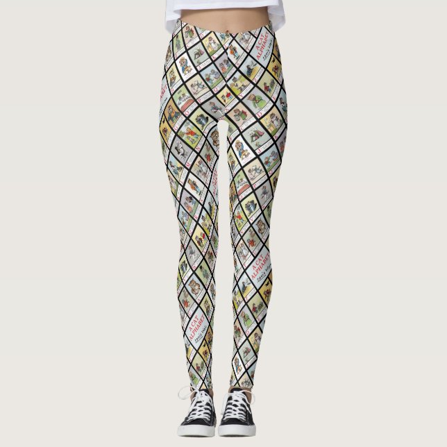 Katze Alphabet, Louis Wain Leggings (Vorderseite)