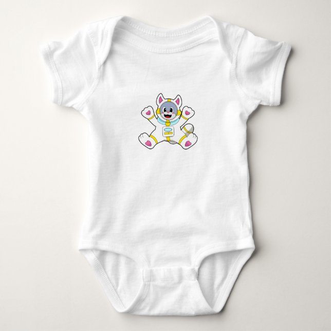 Katze als Astronaut in Kostüme Baby Strampler (Vorderseite)