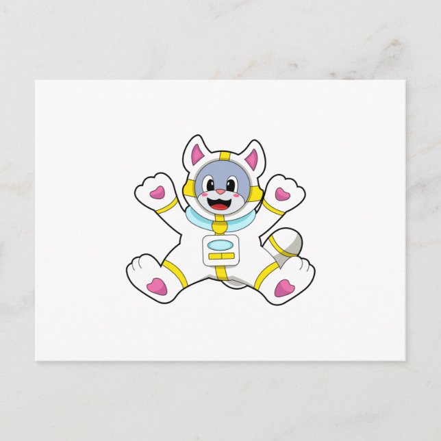 Katze als Astronaut in Kostüme Postkarte (Vorderseite)