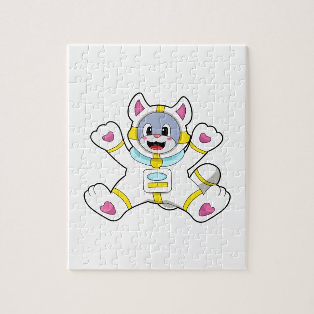 Katze als Astronaut in Kostüme Puzzle (Vertikal)