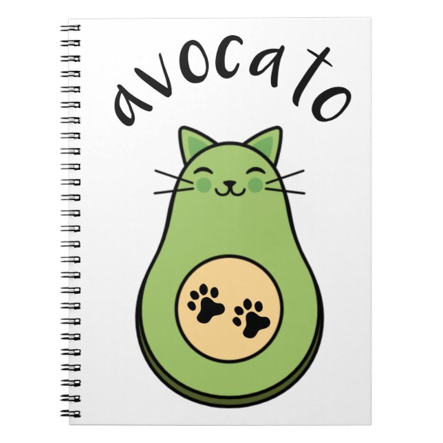 Katze als Avocado avocato Notizblock (Vorderseite)