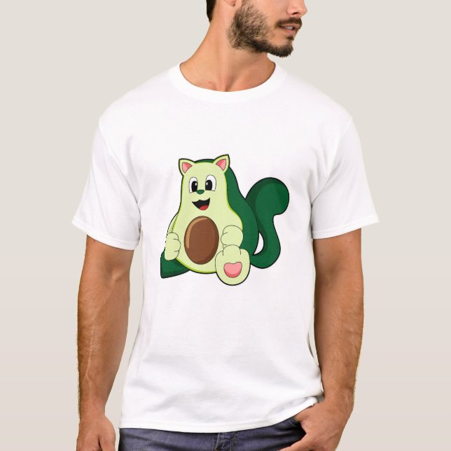 Katze als Avocado T-Shirt (Vorderseite)