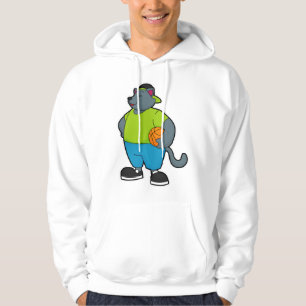 Katze als Basketballspieler mit Basketball Hoodie