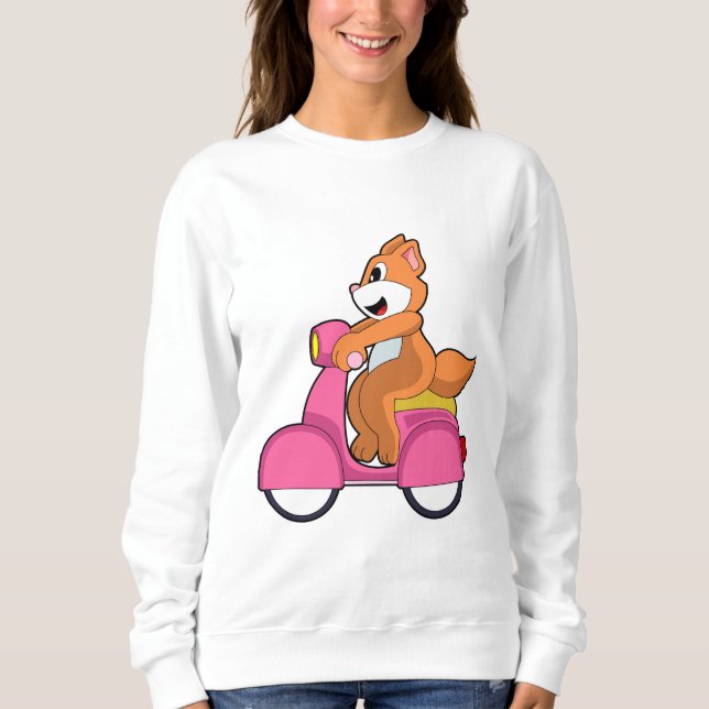 Katze als Biker mit Scooter.PNG Sweatshirt (Vorderseite)