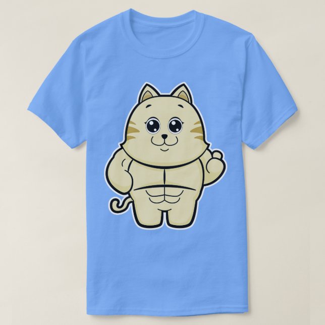 Katze als Bodybuilder mit Sixpack T-Shirt (Design vorne)