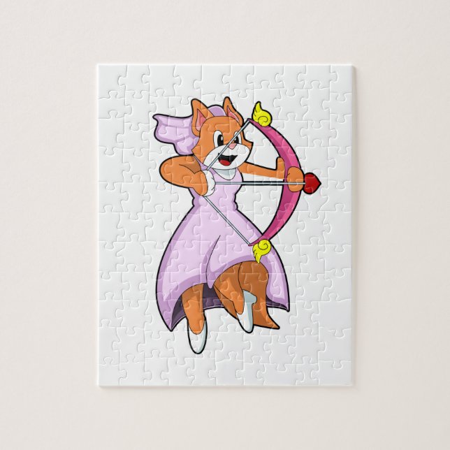 Katze als Braut mit Hochzeitskleid.PNG Puzzle (Vertikal)