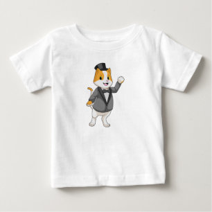 Katze als Bräutigam mit Band Baby T-shirt