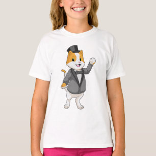 Katze als Bräutigam mit Band T-Shirt