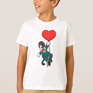 Katze als Bräutigam mit Herzballon T-Shirt