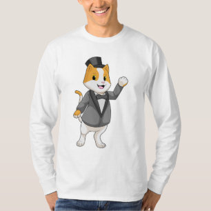 Katze als Bräutigam mit Schleife T-Shirt
