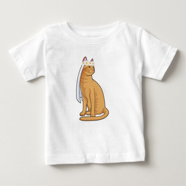 Katze als Brücke mit Schleier Baby T-shirt (Vorderseite)