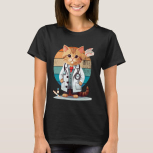 Katze als Doktor T-Shirt