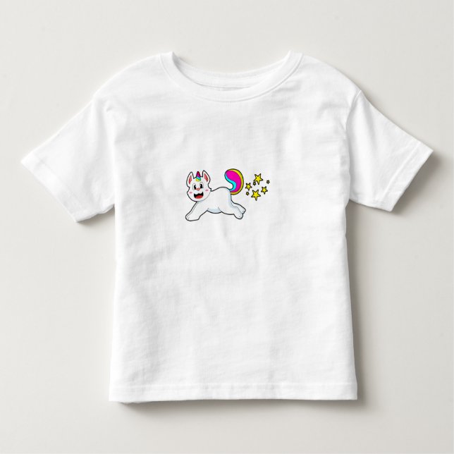 Katze als Einhorn Kleinkind T-shirt (Vorderseite)