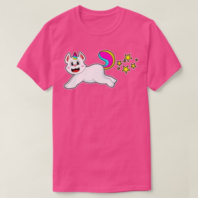 Katze als Einhorn T-Shirt (Design vorne)