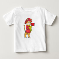 Katze als Feuerwehrmann mit Ax