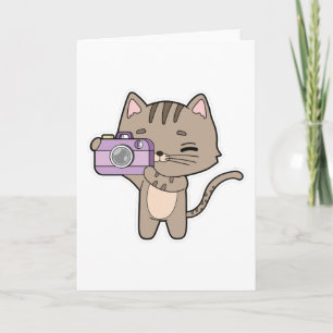 Katze als Fotograf mit Kamera Karte