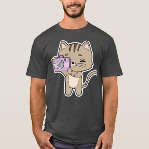 Katze als Fotograf mit Kamera T-Shirt