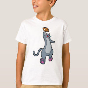 Katze als Fußballspieler mit Fußball T-Shirt