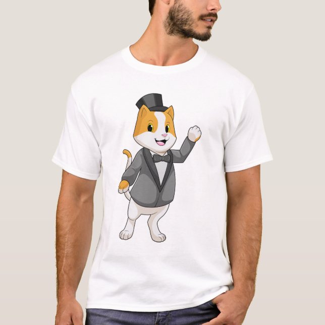 Katze als Groom mit Band T-Shirt (Vorderseite)