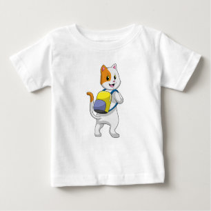 Katze als Hiker mit Rucksack Baby T-shirt