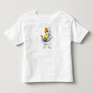 Katze als Hiker mit Rucksack Kleinkind T-shirt