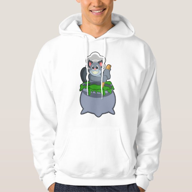 Katze als Koch mit Zaubertrank Hoodie (Vorderseite)
