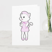 Katze als Krankenschwester mit Notepad