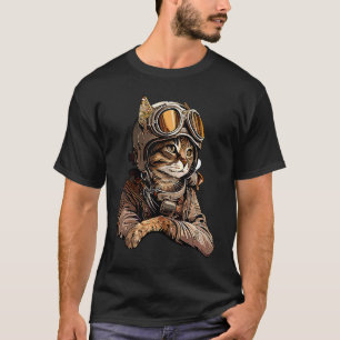 Katze als Pilot Katze Pilot Katze Bunte Kitty T-Shirt