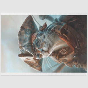 Katze als Pirate Decoupage verkleidet Seidenpapier