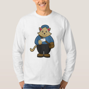 Katze als Postman mit Umschlag & Beutel T-Shirt